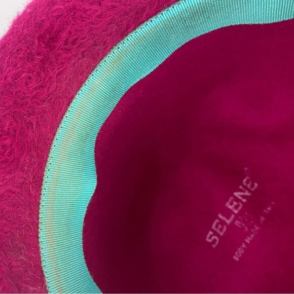 Vintage Selene Italian Furry Pink Hat with pin‎ - Picture 4 of 9